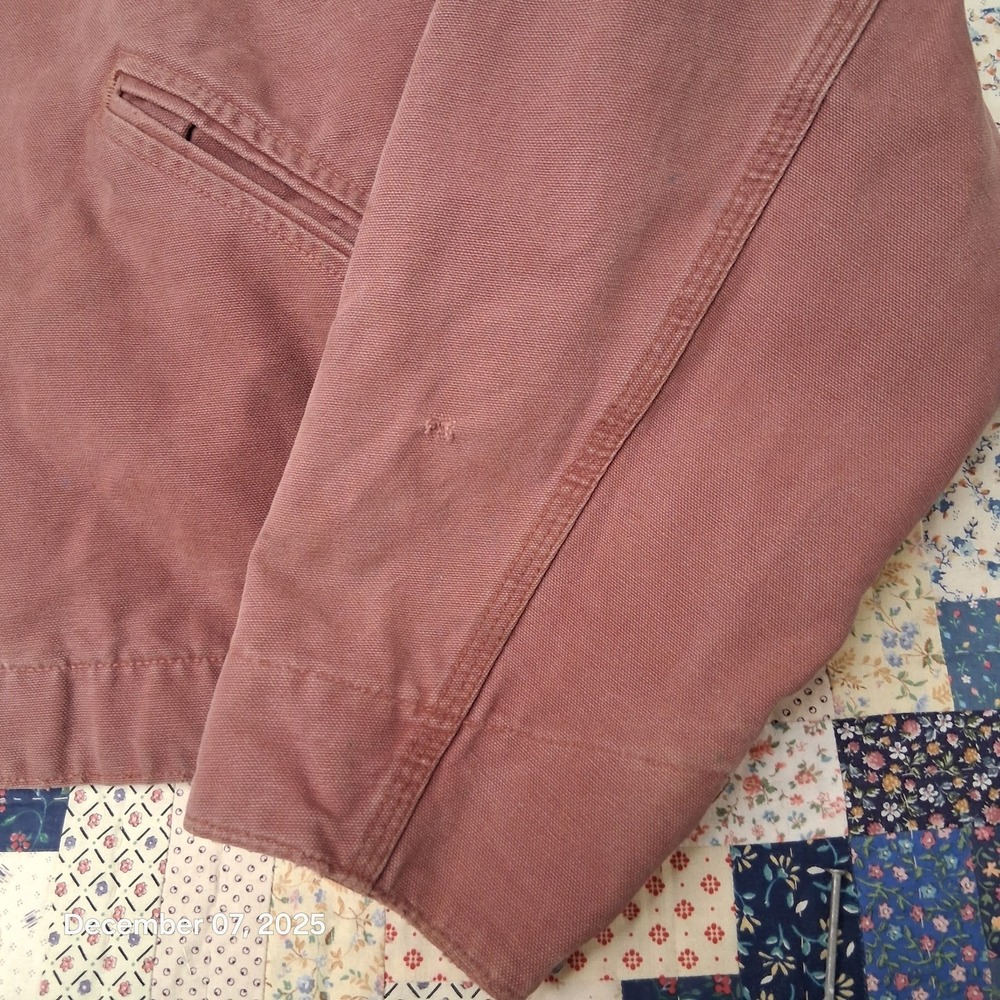Vintage Carhartt JS1236 Redwood Detroit‎ Canvas Jacket Sheet Lined SZ Large Rare - Picture 4 of 15
